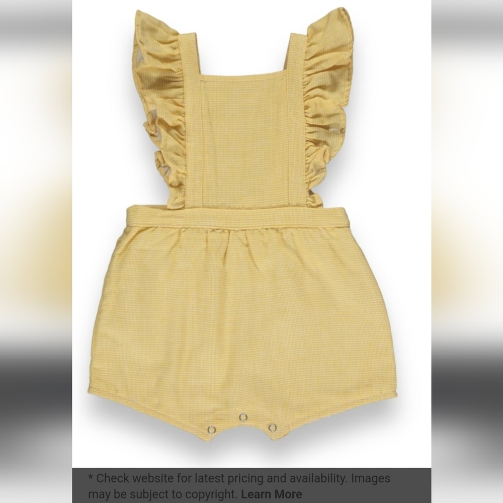 Vignette Yellow Check Emma Bubble Romper NWT Size 7